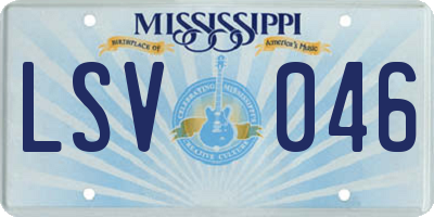 MS license plate LSV046