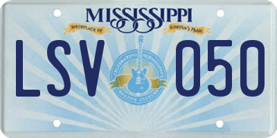 MS license plate LSV050