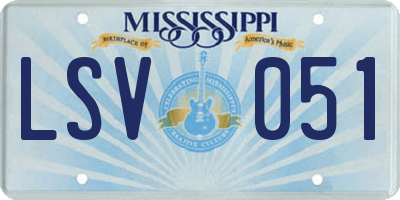MS license plate LSV051