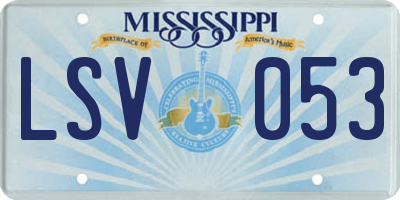 MS license plate LSV053