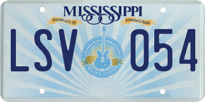 MS license plate LSV054