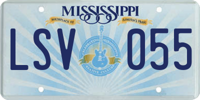 MS license plate LSV055