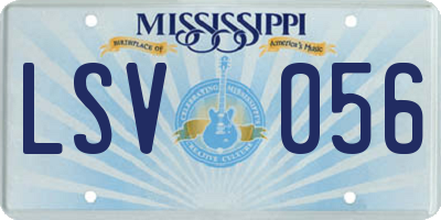 MS license plate LSV056