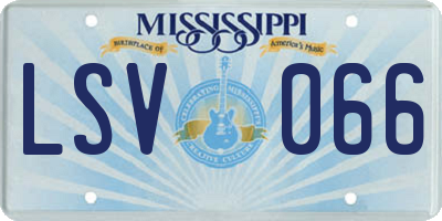 MS license plate LSV066