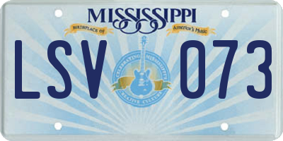 MS license plate LSV073