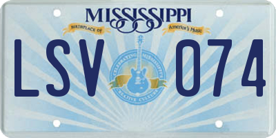 MS license plate LSV074
