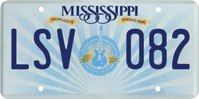 MS license plate LSV082