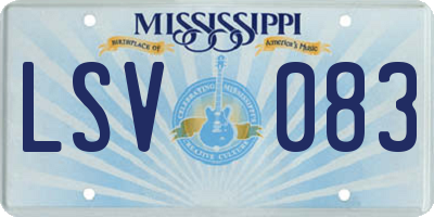 MS license plate LSV083
