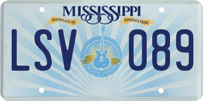 MS license plate LSV089