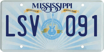 MS license plate LSV091