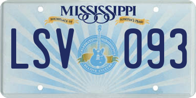 MS license plate LSV093