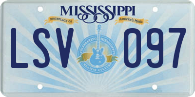 MS license plate LSV097