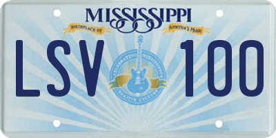 MS license plate LSV100