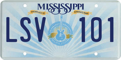 MS license plate LSV101