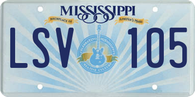 MS license plate LSV105