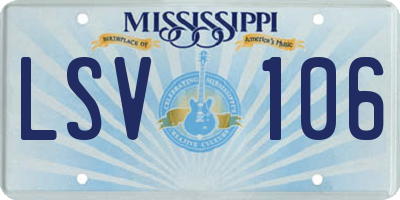 MS license plate LSV106