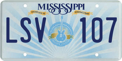 MS license plate LSV107