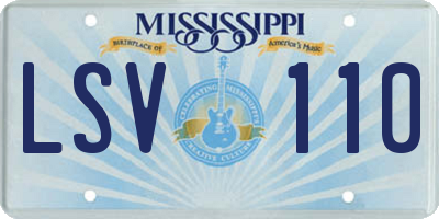 MS license plate LSV110