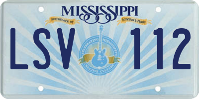 MS license plate LSV112
