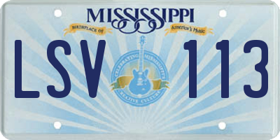 MS license plate LSV113