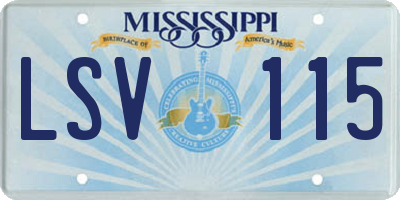 MS license plate LSV115