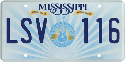 MS license plate LSV116