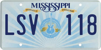 MS license plate LSV118