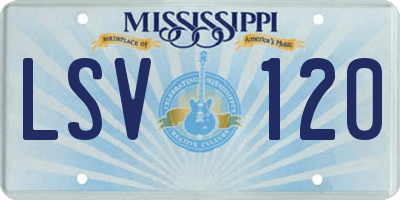MS license plate LSV120