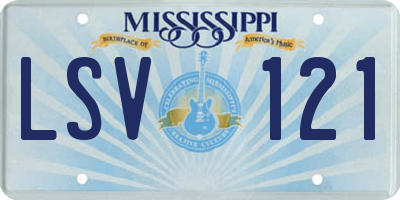 MS license plate LSV121