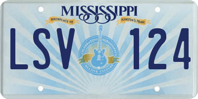 MS license plate LSV124