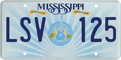 MS license plate LSV125