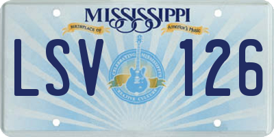 MS license plate LSV126