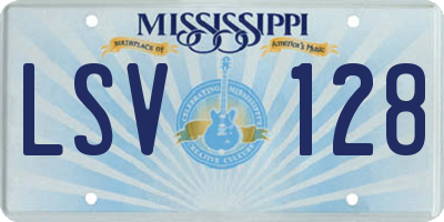 MS license plate LSV128