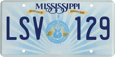 MS license plate LSV129