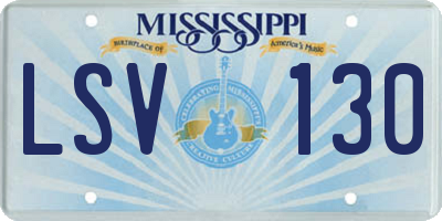 MS license plate LSV130