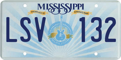 MS license plate LSV132