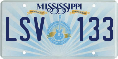 MS license plate LSV133
