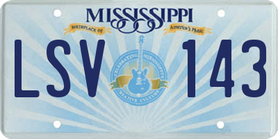 MS license plate LSV143