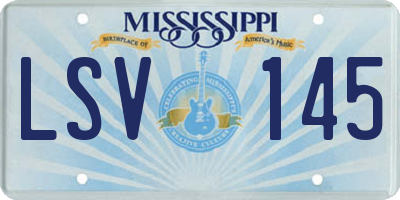 MS license plate LSV145