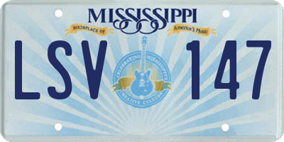 MS license plate LSV147