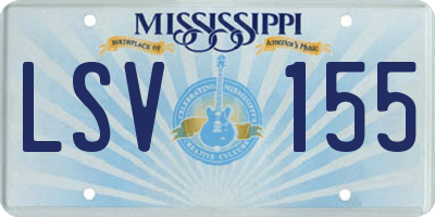 MS license plate LSV155