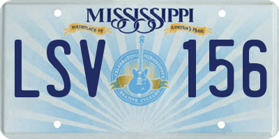 MS license plate LSV156