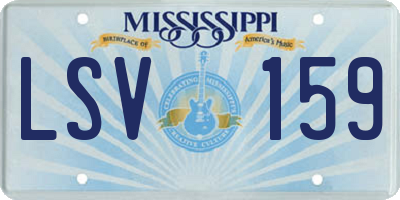 MS license plate LSV159