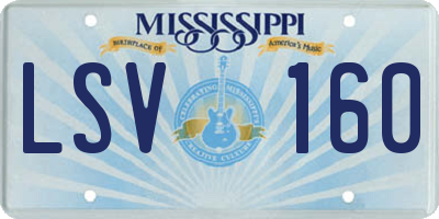 MS license plate LSV160