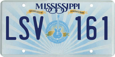 MS license plate LSV161