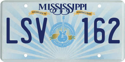 MS license plate LSV162