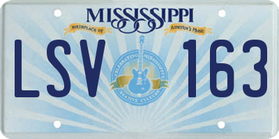 MS license plate LSV163