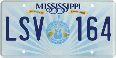 MS license plate LSV164