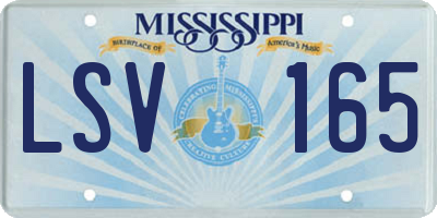 MS license plate LSV165