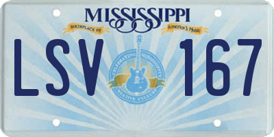 MS license plate LSV167
